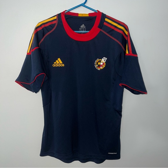 Spain National Team Training Jersey Mens Large Blue Adidas 2009-2010 Futbol - Picture 1 of 8